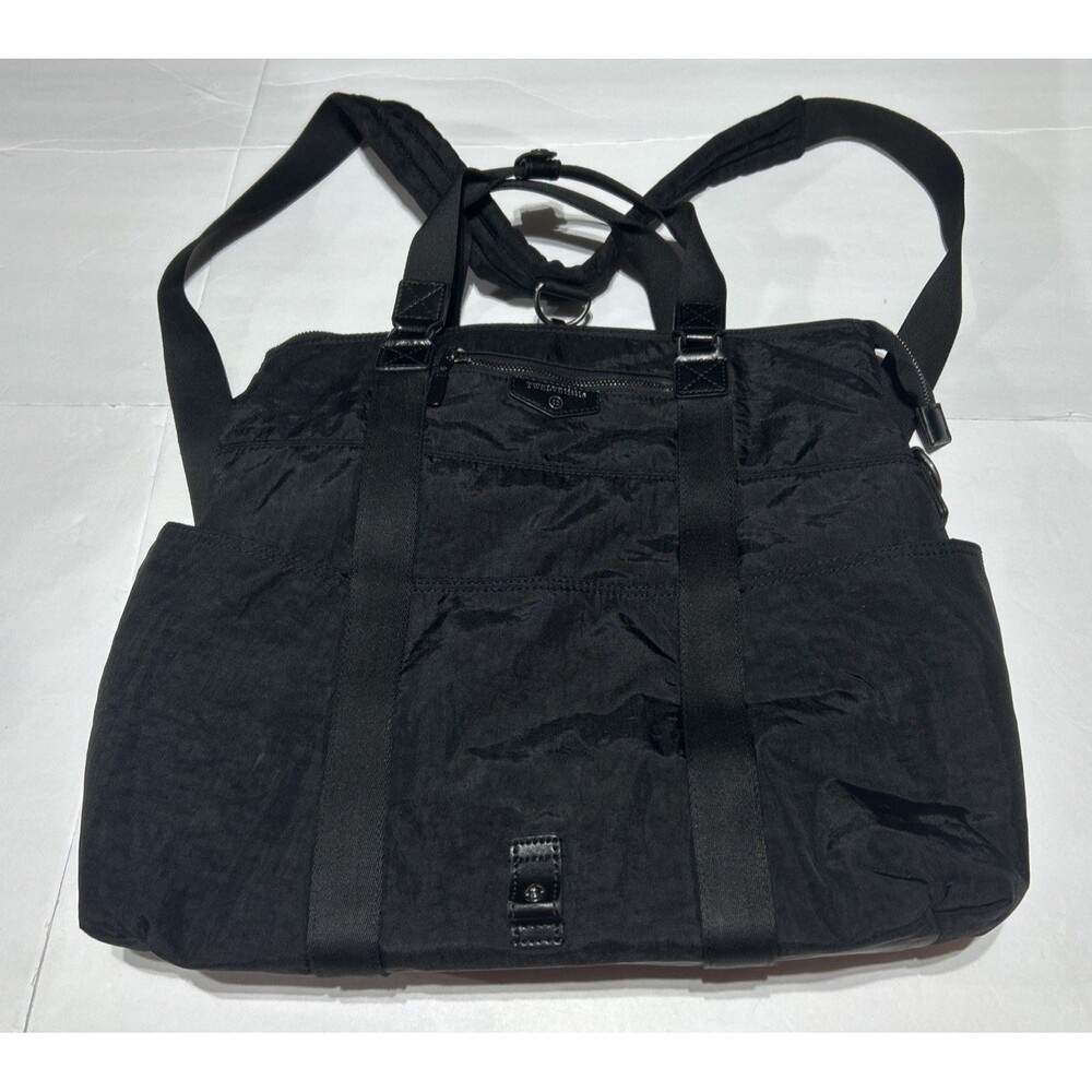 TWELVElittle Black Nylon On-The-Go Convertible Backpack Diaper Travel Bag